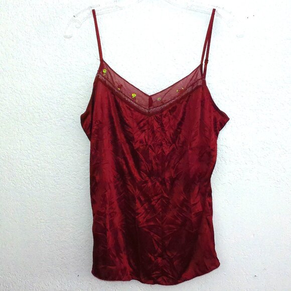 Ruby Red Camisole, with sequin and beads details - Picture 2 of 6